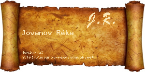 Jovanov Réka névjegykártya